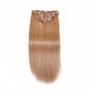 Nouveauté : Extensions de cheveux naturels vierges Remy à double trame, à clips, pour ombré, ondulés, bouclés, avec cuticules, vente en gros - Product Image 3