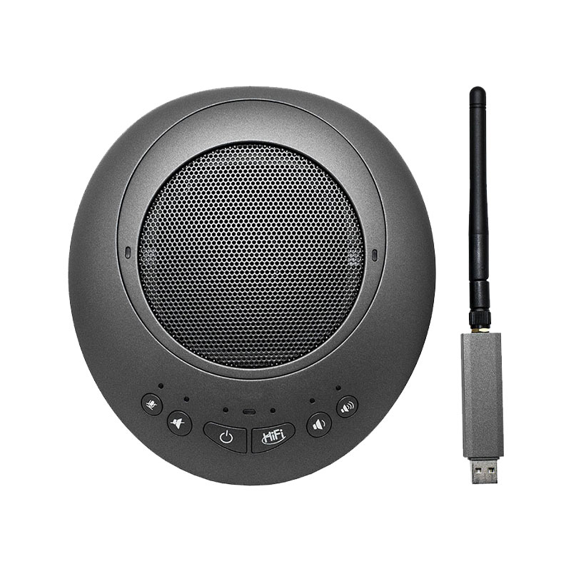 2021 Hanlinhui Portable Echo Reduction USB 2.4G Wireless Desktop Omni-directional Communication Conference Microphone Speaker