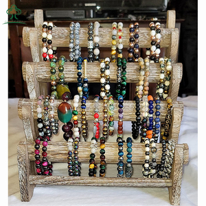 Escaparate y almacenamiento en el hogar antiguo de madera 4 niveles joyería pulsera soporte de exhibición brazalete Scrunchie organizador titular para tienda - Product Image 4