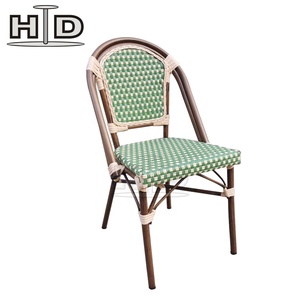 Impilabile sun bar leggero ristorante in stile francese giardino alluminio rattan vimini mobili da pranzo sedia da esterno da bistrò - Product Image 5