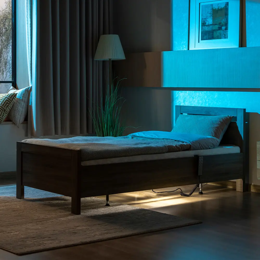 מיטת הנקה מעץ לטקפורקר לבית מיטה מתכווננת חשמלית לקשישים טיפול ביתי מיטת טיפול ביתית לקשישים