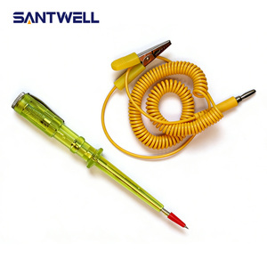 6V-24V Automotive Circuit Tester <b>Pen</b> with Red/Green LED Indicator & <b>Retractable</b> Coiled Cord - Product Image 1