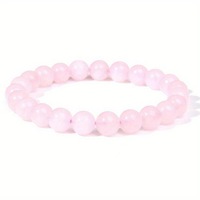 Bracelet de Perles en Pierre Naturelle Réglable de 8 MM, Fait Main, Design Élastique, en Cristal et Gemme, Forme Ronde, Tendance et Charme de Guérison