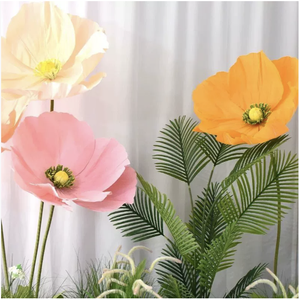 Flores Artificiales de Amapola de Seda Gigantes Blancas para Bodas al por Mayor, Exhibición Floral Moderna para Tiendas de Bodas - Product Image 4