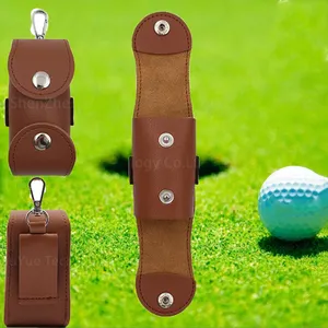 4 colores cuero Golf cintura cinturón bolas bolsa Golf Tees palos titular deportes Golf producto Accesorios