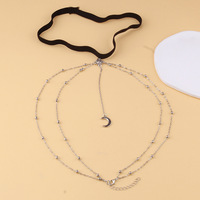 LiCai plage lune pendentif gland Sexy cuisse chaîne Simple perle ronde chaîne bijoux de corps