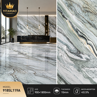 Azulejo de Porcelana con Aspecto de Mármol Brillante Moderno de Primera Calidad de 900x1800 mm |   Baldosas Antibacterianas Antideslizantes de 10 mm de Espesor para Piso/Pared para Apartamento