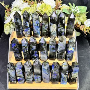 Labradorite Wholesale Bulk Fengshui Stone Healing Sheen Labradorite Point For Sale