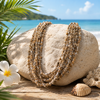 Collier en perles de coquille de noix de coco naturelle, style bohème, long et superposé, fait main, collier statement, accessoires de mode pour femmes