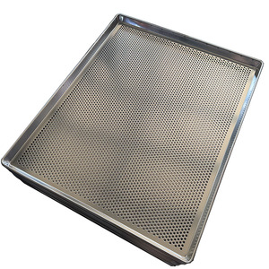 Plaque <span class=keywords><strong>de</strong></span> cuisson perforée 40x60cm en acier inoxydable avec trous <span class=keywords><strong>de</strong></span> ventilation pour croûtes <span class=keywords><strong>de</strong></span> pizza croustillantes, cuisson du pain et séchage des aliments - Product Image 2
