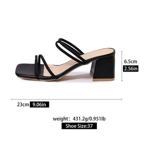 Chaussures pour <span class=keywords><strong>femme</strong></span> au design personnalisé, style nouveau, sexy, à talons hauts, mules avec <span class=keywords><strong>4</strong></span> brides en PU, talons ouverts, <span class=keywords><strong>talon</strong></span> épais de 6,5 <span class=keywords><strong>cm</strong></span> XuL52 - Product Image 5