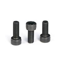 Vis à tête cylindrique moletée en acier allié, oxyde noir, filetage complet
