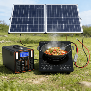 Cocina de inducción eléctrica solar de CC de 24V/48V, quemador único para uso doméstico en hoteles al aire libre para RV y fuente de alimentación de batería de coche - Product Image 2