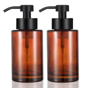 Bouteille en verre à épaulement plat de 350ml <span class=keywords><strong>Pompe</strong></span> à <span class=keywords><strong>mousse</strong></span> en acier inoxydable Tête de cuisine Distributeur de savon de salle de bain Bouteille - Product Image 3