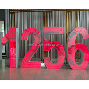 Precio barato luz LED letrero de neón marco número soporte de luz LED letra Color <span class=keywords><strong>boda</strong></span> decoración signo para decoración de eventos - Product Image 6