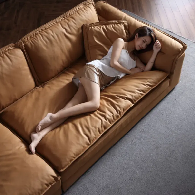 İtalyan lüks ev Modern Recliner canlı kanepe Set mobilya kumaş aşağı oturma odası kanepeleri