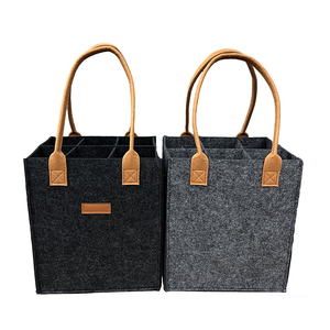 <span class=keywords><strong>HAPPYWAY</strong></span> - Bolsa de Mano de Fieltro de Poliéster con Diseño de Rejilla de Diamantes, Estilo Clásico, Plegable y Portátil, para Botellas de Vino Tinto - Product Image 2