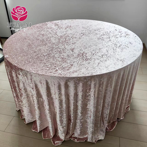 S011-Bạc, Fushia, trắng, rượu sâm banh và trắng nghiền nát nhung lanh Vòng 120 inch tiệc Khăn trải bàn - Product Image 1