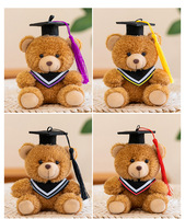 Doctor Bear Peluche Super Douce en Polyester et Coton PP, Pendentif, Breloque de Sac, Porte-clés, Jouet en Peluche, Cadeau pour Événements Scolaires et Remise de Diplôme