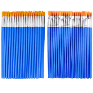 Pinceau numérique en nylon à tête plate pour enfants, idéal pour la peinture <span class=keywords><strong>sur</strong></span> gypse, céramique, pigments et aquarelle, avec manche en plastique. - Product Image 5