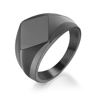 Geometric Stainless Steel <b>Ring</b> 18mm Polished Unisex Fashion Jewelry Gift Black Gold <b>Silver</b> - Product Image 3
