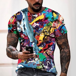 T-shirt graphique 3D Trippy <span class=keywords><strong>psychédélique</strong></span> pour homme à manches courtes haut ajusté respirant 100% coton T-shirts à logo bon marché - Product Image 5