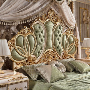 독특한 터프팅 나비 헤드보드, 이탈리안 스타일 침실 가구 세트, 럭셔리 원목 조각 킹 사이즈 앤틱 침대 세트 - Product Image 5