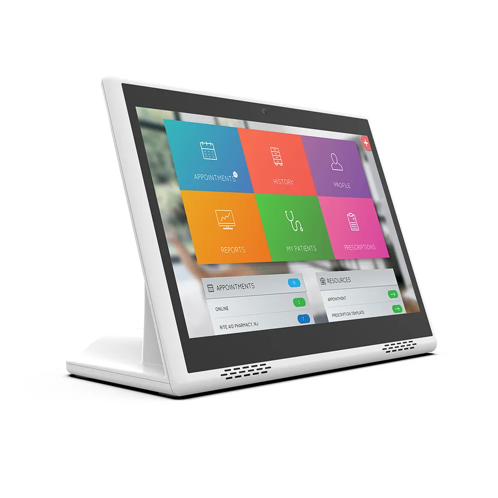 OEM L shape 10.1 inch touch screen Customer Feedback Evaluator Restaurant ordering rj45 optional POE NFC desktop android tablet