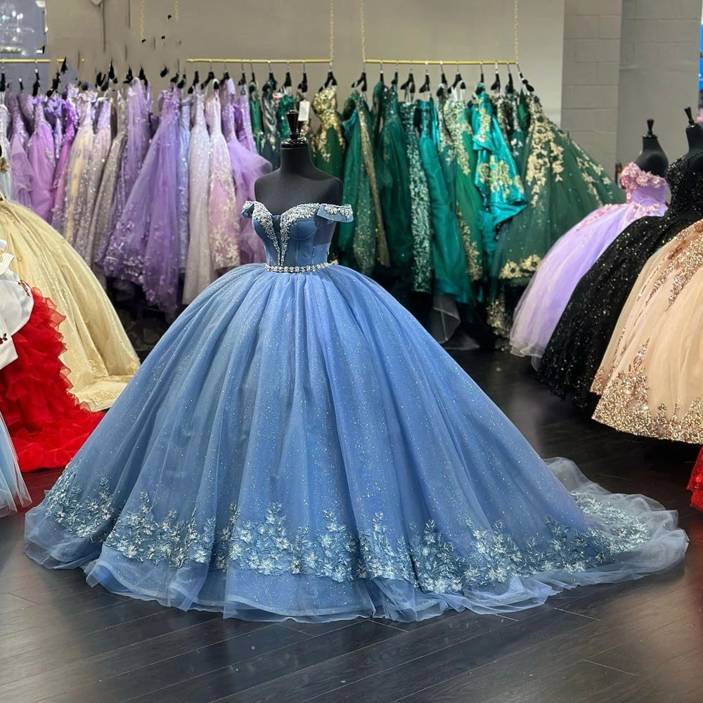 Shop Embroidered Blue Quinceanera Dresses - Cheap & Customized