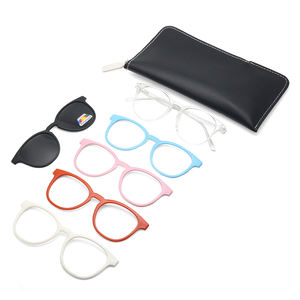男女兼用偏光光学メガネ磁気クリップ付き軽量ハンギングピース近視ソリッドパターンポーチ - Product Image 1
