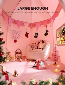 Carpa de Juego Infantil con Diseño Hexagonal, Color Morado, Plegable y Portátil, Tipo <span class=keywords><strong>Castillo</strong></span> de Princesa - Product Image 5