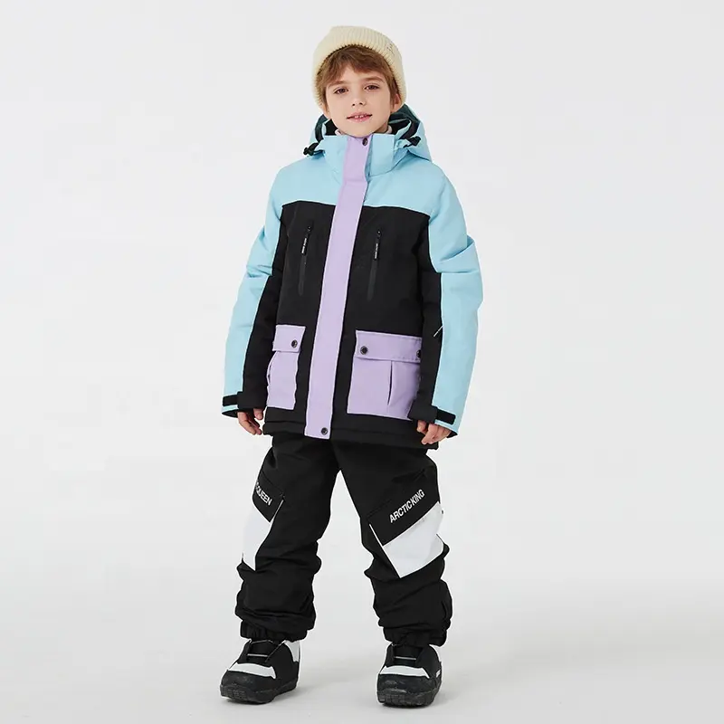 Kinder Winter Outdoor Sport Waterdicht Skipak Voor Kinderen Warme Tweedelige Snowboardjassen Broek Set Ski Sneeuw Kleding Skipakken