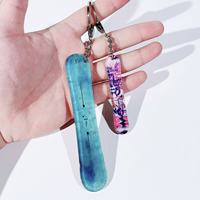 Porte-clés en acrylique tendance, pendentif double face, motif mini-ami de la neige, pour le ski et le snowboard, cadeau sportif