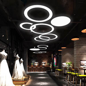 Lampu Plafon LED Linear Minimalis Modern yang Dapat Disambung, Warna Hitam Perak, Bentuk Lingkaran, untuk Ruang Kelas, Supermarket, Lampu Gantung - Product Image 4