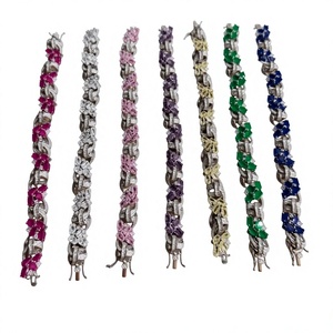 Stylish Premium Quality Brass <b>Silver</b> Plated Diamond CZ Zircon Openable <b>Charm</b> <b>Bracelet</b> for Women Party Wear Occasion - Product Image 2