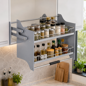 Accessori <span class=keywords><strong>per</strong></span> Armadi da Cucina dal Design Moderno TKK, Cestello Estraibile <span class=keywords><strong>in</strong></span> Metallo Resistente, Cestello Elevatore <span class=keywords><strong>per</strong></span> Dispensa - Product Image 3