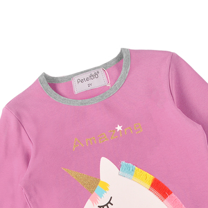 <span class=keywords><strong>Pigiama</strong></span> per Bambine in Cotone Organico Traspirante con Stampa <span class=keywords><strong>Animale</strong></span> Autunnale, Logo Personalizzato, Tessuto in Velluto e Design Personalizzati - Product Image 6