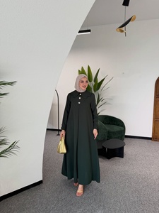 Abaya Maxi Personalizzata con Colletto <span class=keywords><strong>Peter</strong></span> <span class=keywords><strong>Pan</strong></span>, Vestito Islamico per Donne, Abbigliamento Musulmano <span class=keywords><strong>di</strong></span> Dubai - Product Image 3