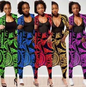 Conjunto de Dos Piezas de Estilo Étnico, Traje Largo para Mujer Africana, Sin Cuello, Largo Completo, para Mujer, Envío en 1-3 Días, 5 Colores - Product Image 2