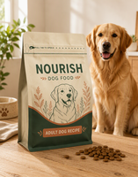 Sachet Doypack en plastique pour aliments pour animaux de compagnie, à fermeture éclair, à huit soudures latérales, imprimé sur mesure, 5kg 10kg, avec fermeture éclair refermable