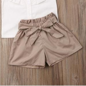 CSH016 2021 Ensembles de vêtements pour filles, vêtements pour enfants, vêtements d'été, nouveau costume pour fille, manteau pour bébé, shorts, deux pièces, vente en gros - Product Image 6