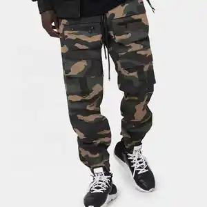 Custom logo black camo tactical wholesale unisex zip men's high quality 6 pocket camouflage cargo pants for men