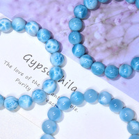 Bracelets en cristal de haute qualité en gros Bracelet de perles rondes Larimar pour cadeaux