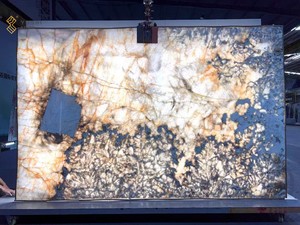 YUSHI半透明パタゴニア石高級ブラジル石モダンデザインスタイル洗練された表面大きなスラブアパート装飾用 - Product Image 1