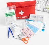 Trousse de premiers soins personnalisée, mini, durable, imperméable, en Oxford rouge, portable, édition voyage et maison, pour le traitement des plaies