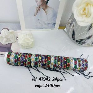 Set di 24 Braccialetti Tubolari Colorati con Motivi Etnici, Bracciali Elastici alla Moda - Product Image 1