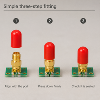 Capuchon anti-poussière en plastique rouge pour connecteur SMA, couvercle de protection à enfiler pour ports d'antenne RF inutilisés, vente en gros d'usine