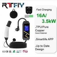 Nouvelle conception, chargeur de véhicule électrique portable 16A AC 3,5 kW Tesla, chargeur rapide pour véhicule électrique, câble TPU, protection RCD, IP65 en cas de forte pluie