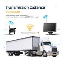 Moniteur Quad sans fil numérique 7 pouces pour caméra de recul de voiture, écran partagé, détection AI BSD 4x, caméras de recul pour camion et remorque