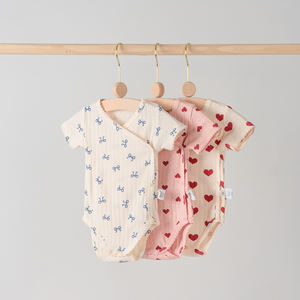 Macacão de Bebê Recém-Nascido 2026 Novo Estilo Coreano Estampado Primavera Verão para Meninas, Roupa de Bebê 100% Algodão Classe A - Product Image 4